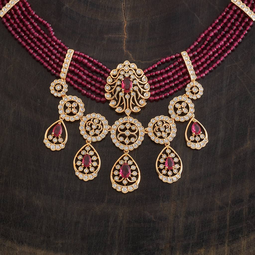 Kushal'S Fashion Jewellery Gold-Plated Bridesmaid Zircon Necklace-173832 : 417109