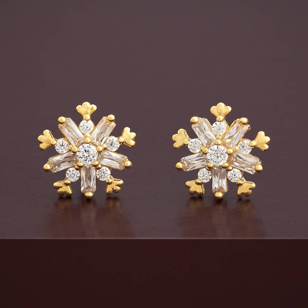 Kushal'S Fashion Jewellery Plated Zircon 92.5 Sterling Silver Studs-183225 : 437580