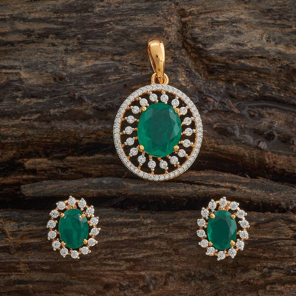 Kushal'S Fashion Jewellery-Plated Party Zircon Pendant Set-182055 : 434872