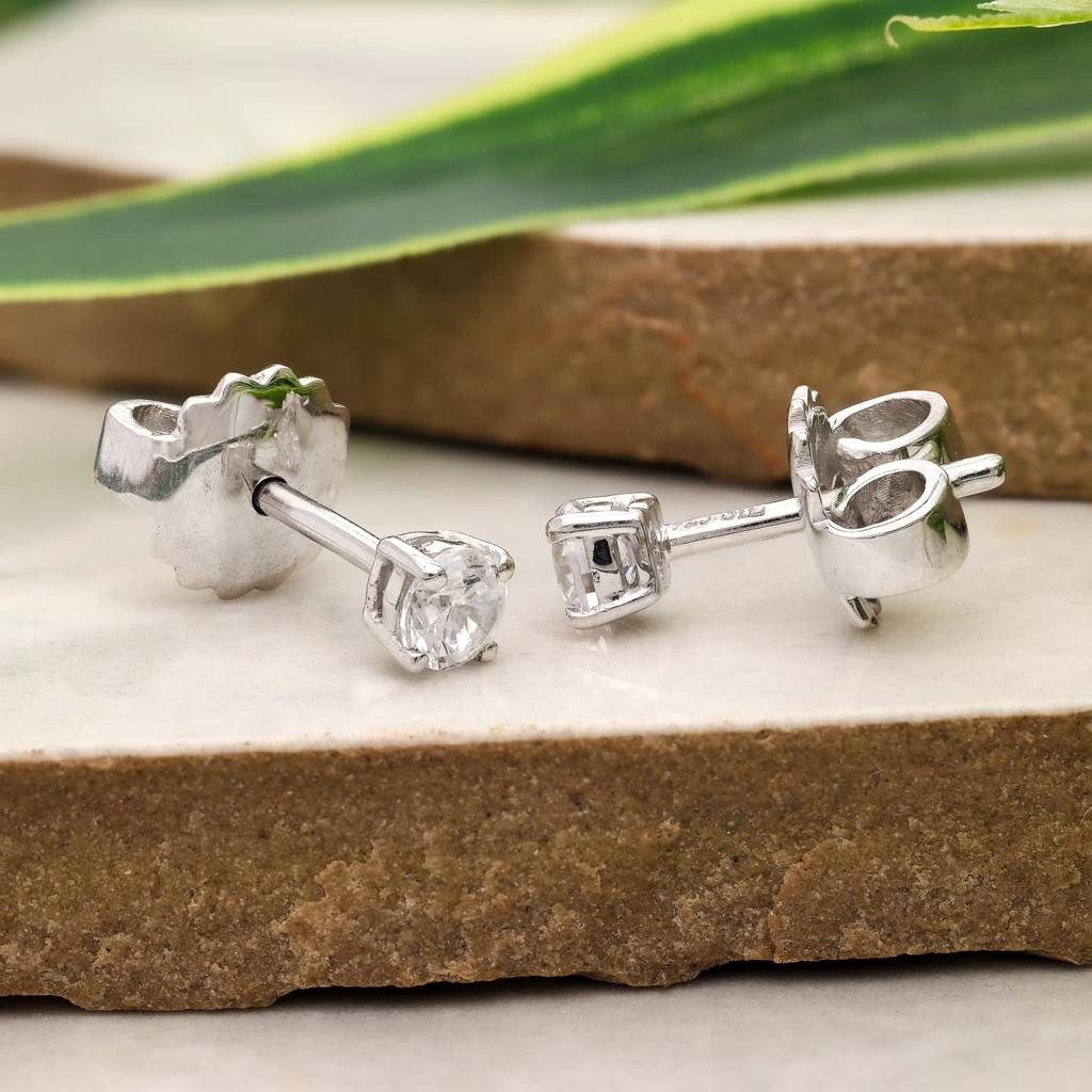 925 Silver Cz Stud Earrings | Sparkly Classic Everyday : SE_000766