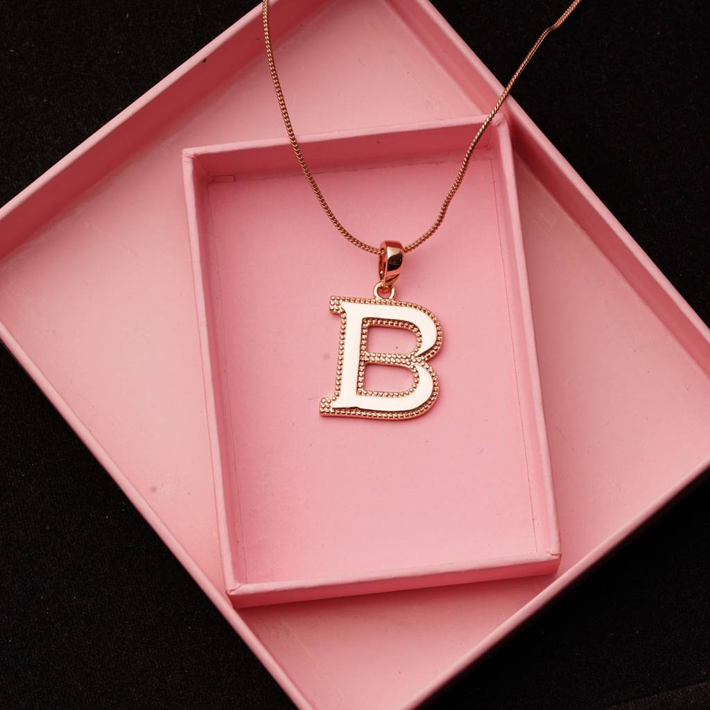 Estele Rosegold Plated "B" Letter Charm Pendant For Women / Girls : 1009-BPENDANT