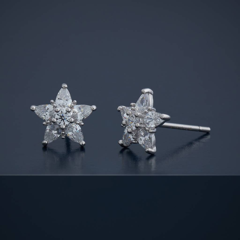 Kushal'S Fashion Jewellery Plated Zircon 92.5 Sterling Silver Studs-183230 : 437595