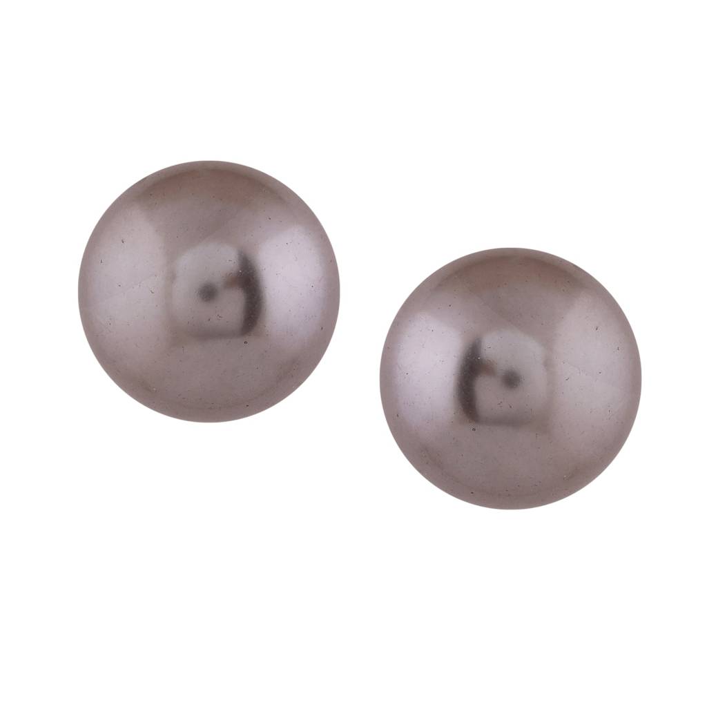 Estele Rhodium Plated Gorgeous Pearl Stud Earrings For Women : 796704-IRER