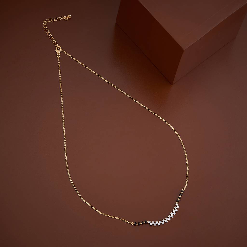 Kushal'S Fashion Jewellery White Gold-Plated Party 92.5 Sterling Silver Mangalsutra -156287 : 402810