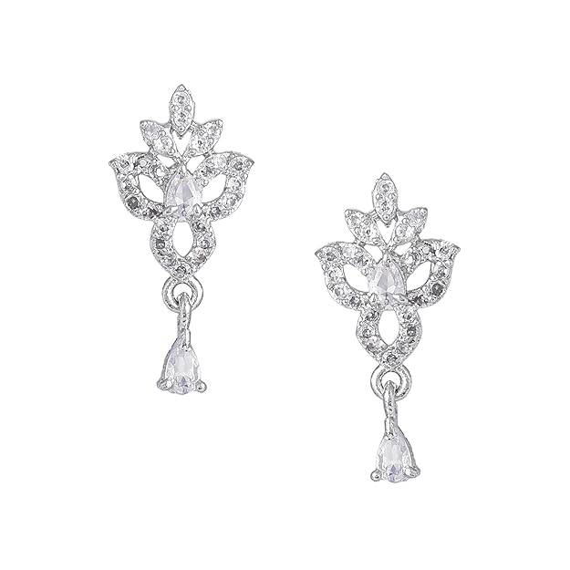 Gehena By Estele Fashion Jewelry Mangalsutra Necklace Set For Women: Rhodium Plated Charming Mangalsutra  : OSAKMS007-IRWENKER