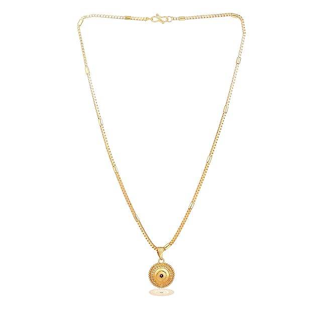 Gehena By Estele Fashion Jewelry Floral Pendant Necklace For Women: Gold Plated Trendy Floral Pattern Li : OSAK027-IGRDPENDANT