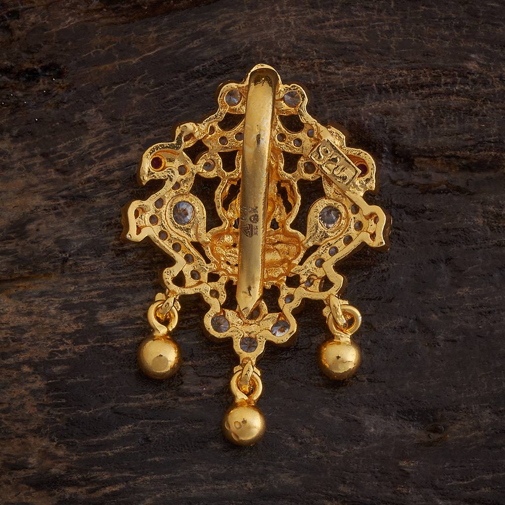 Kushal'S Fashion Jewellery White Oxidised Gold-Plated Ethnic 92.5 Pure Silver Temple Pendants-174100 : 417822
