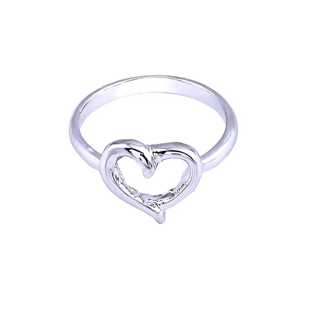 Estele Rhodium Plated Heart Shaped Finger Ring For Women : 130-IRRING