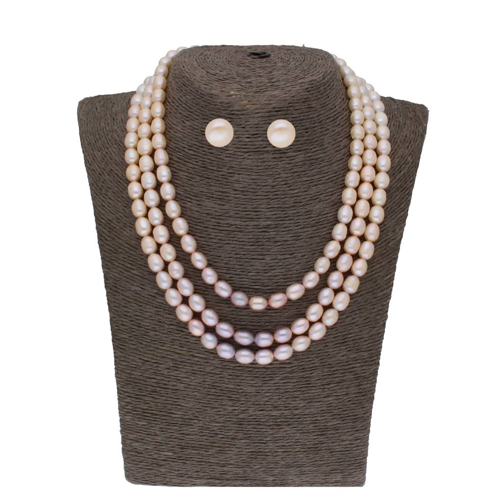 Yochana 3 Lines Pearl Necklaces : JPFEB-22-191