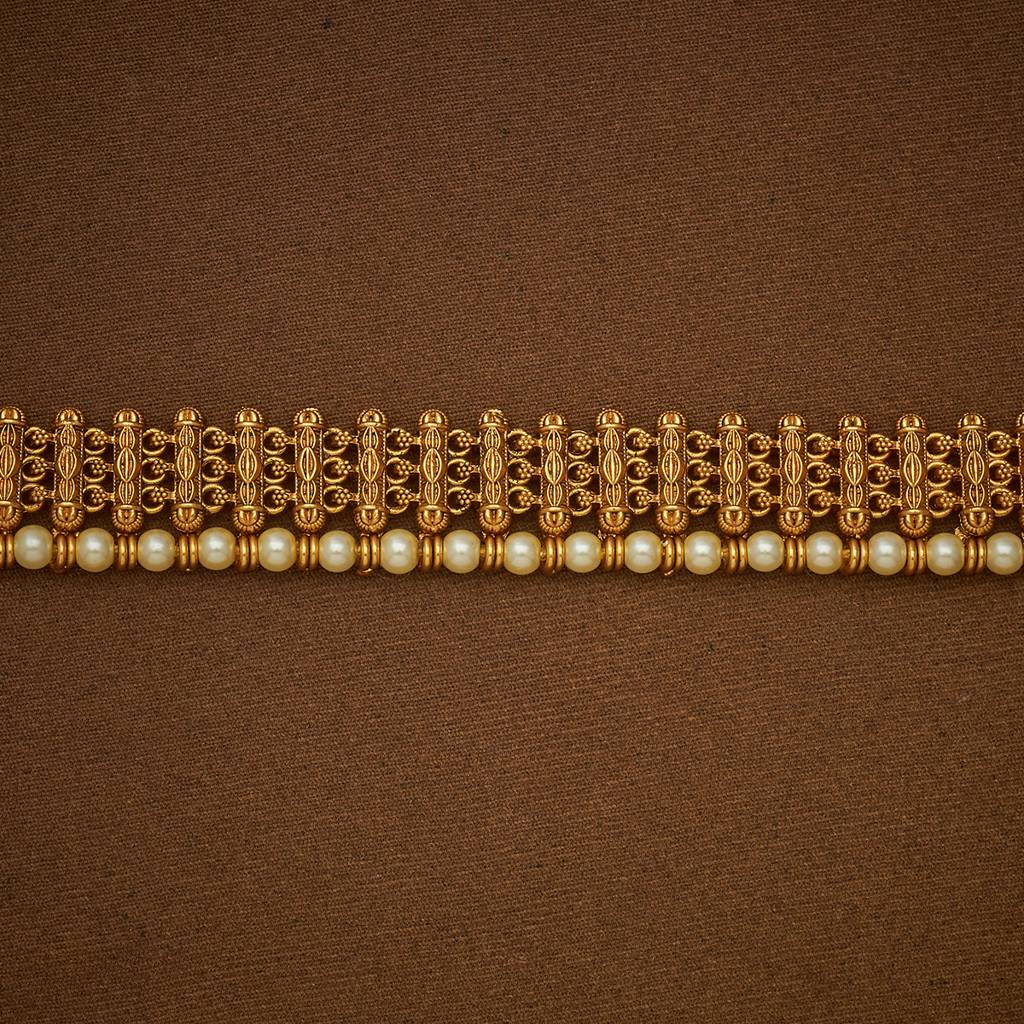 Kushal'S Fashion Jewellery Pearl Gold-Plated Ethnic Antique Waist Belt-186599 : 444949