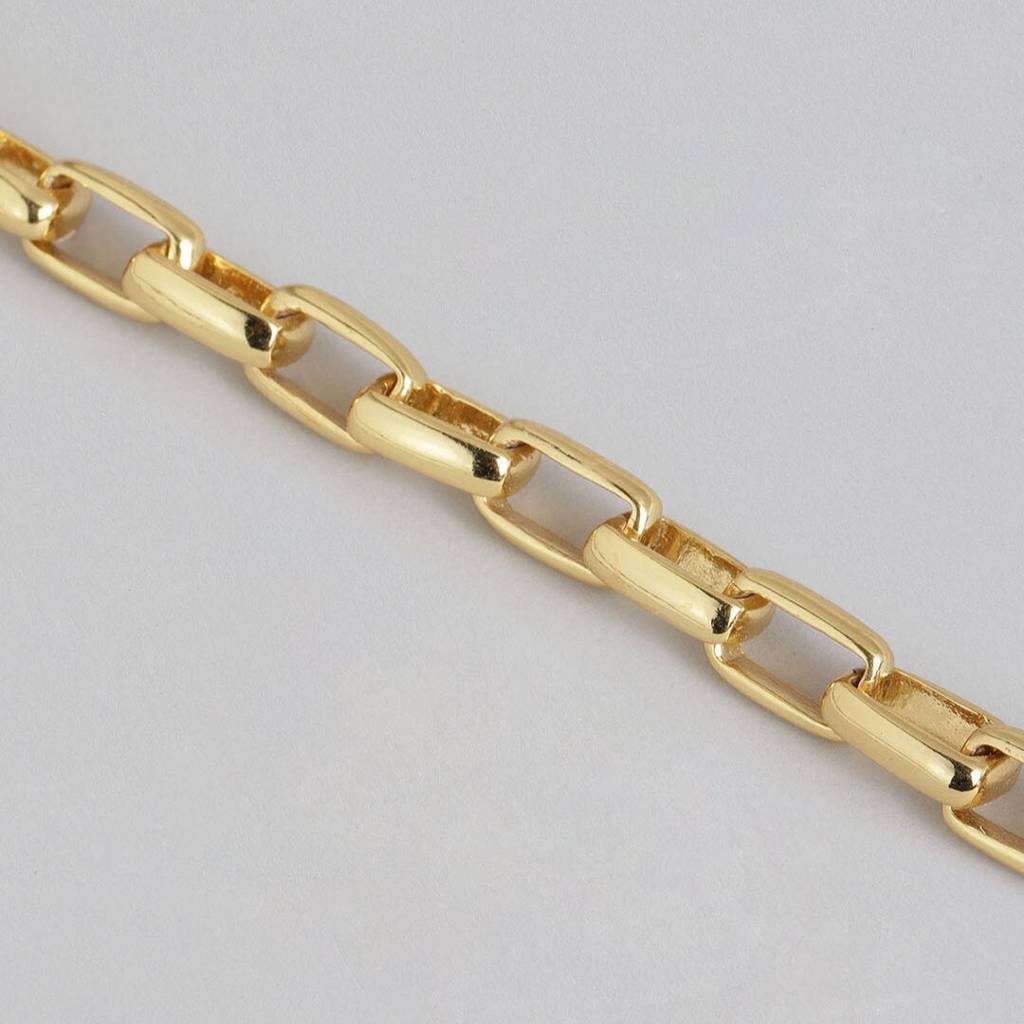 Estele Gold Plated Trendy Rectangle Link Bracelet For Women : 190BR