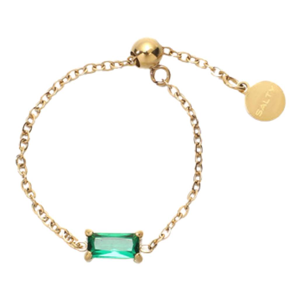 Emerald Green Self-Love Chain Ring : RS12460