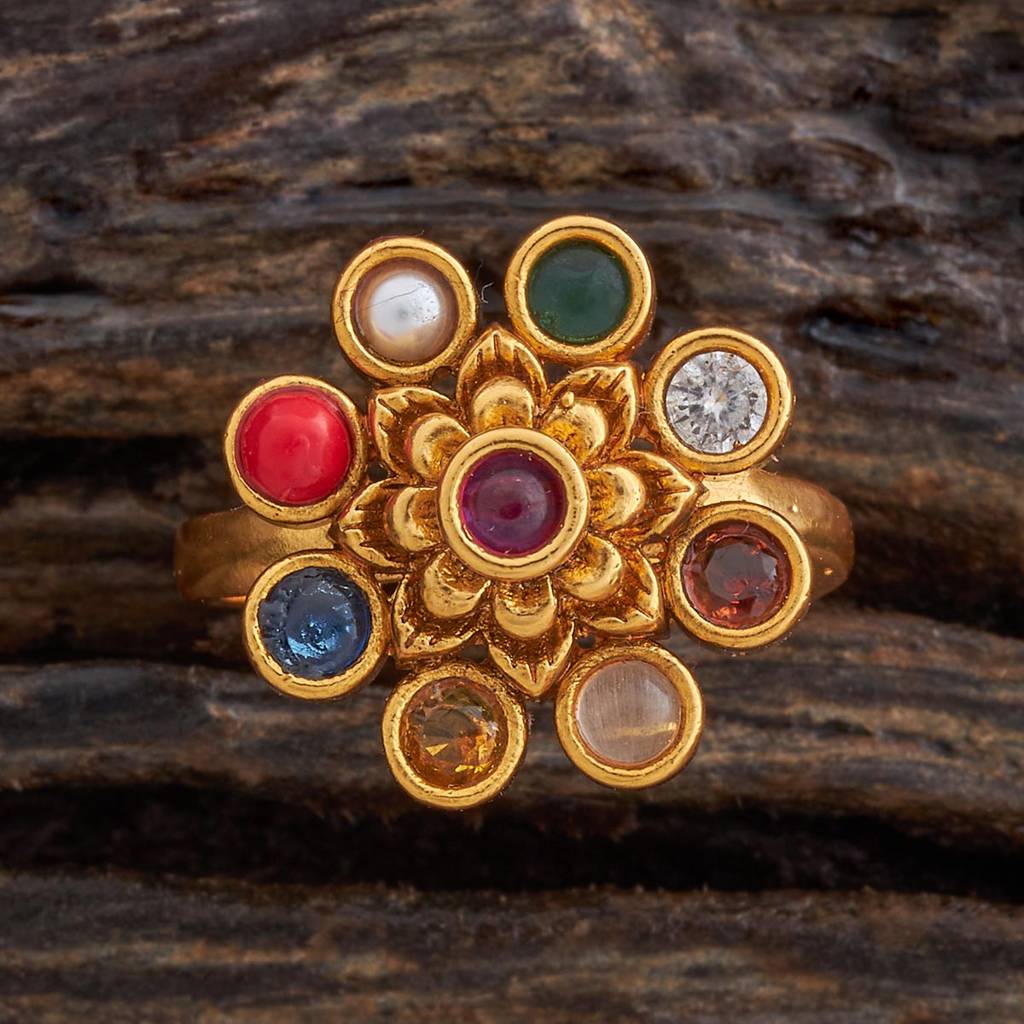 Kushal'S Fashion Jewellery Gold-Plated Antique Finger Ring-180044 : 430466