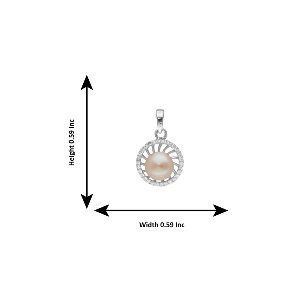 92.5 Sterling Silver Bishakha Designer Pearl Pendant : JPMAY-22-179