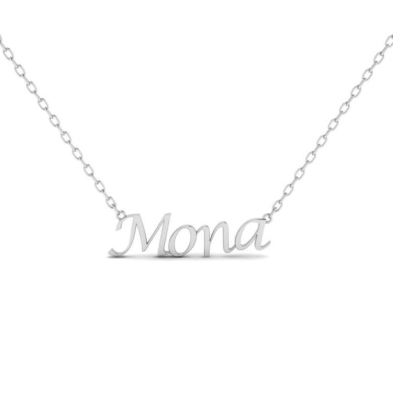 Personalized Cursive Nameplate Necklace : TGDP-206-Y