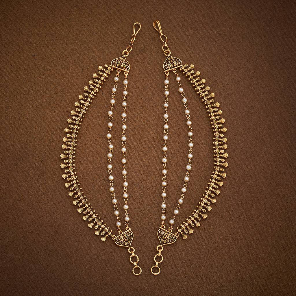 Kushal'S Fashion Jewellery Pearl Gold-Plated Ethnic Antique Matil -436273 : 436273