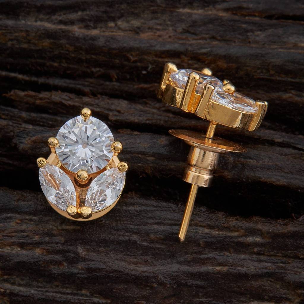 Kushal'S Fashion Jewellery White Gold-Plated Party Zircon Studs-365661 : 365661