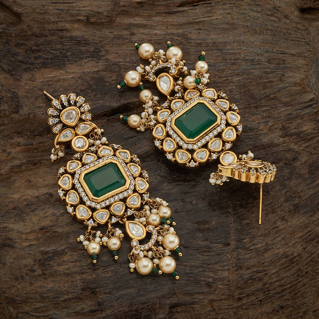 Kushal'S Fashion Jewellery  Victorian-Plated Ethnic Kundan Drops-149207 : 416630
