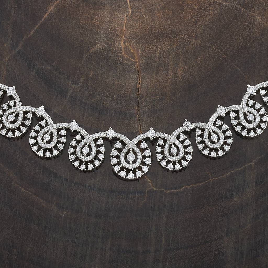 Kushal'S Fashion Jewellery  Plated Party Zircon Jewellery Set-177987 : 426372