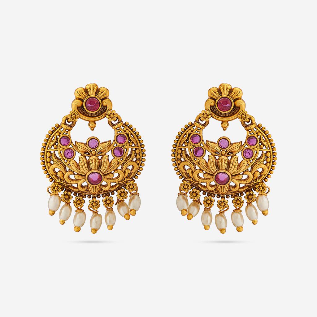 Kushal'S Fashion Jewellery Plated Ethnic Antique Chandbali Earrings-186026 : 443638