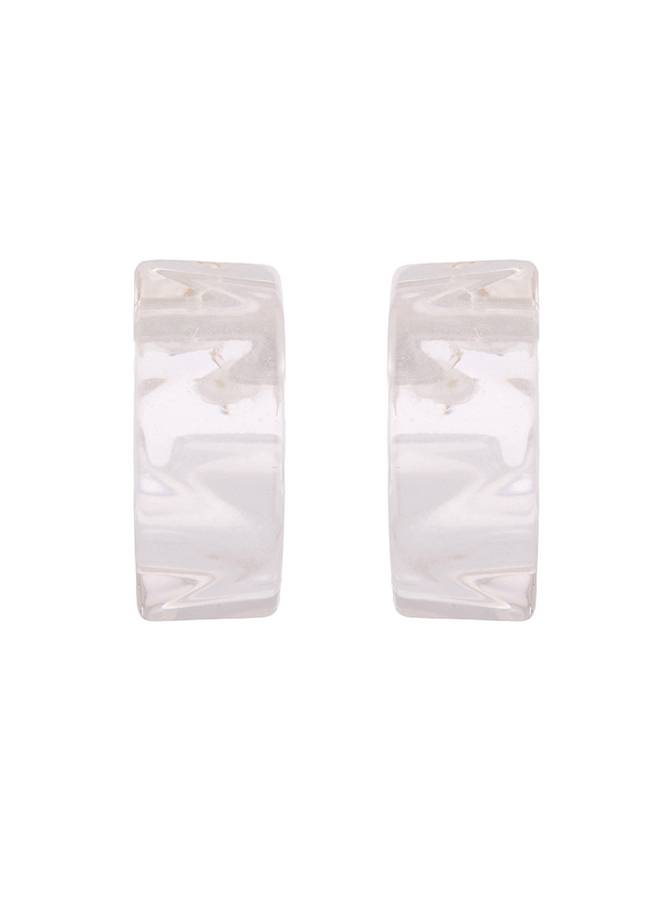 Resin Abstract Crystal Hoop Earrings : 8905124530278
