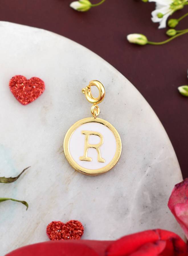Valentine'S Day Collection Alphabet White Enamel Charm : 8905124491739