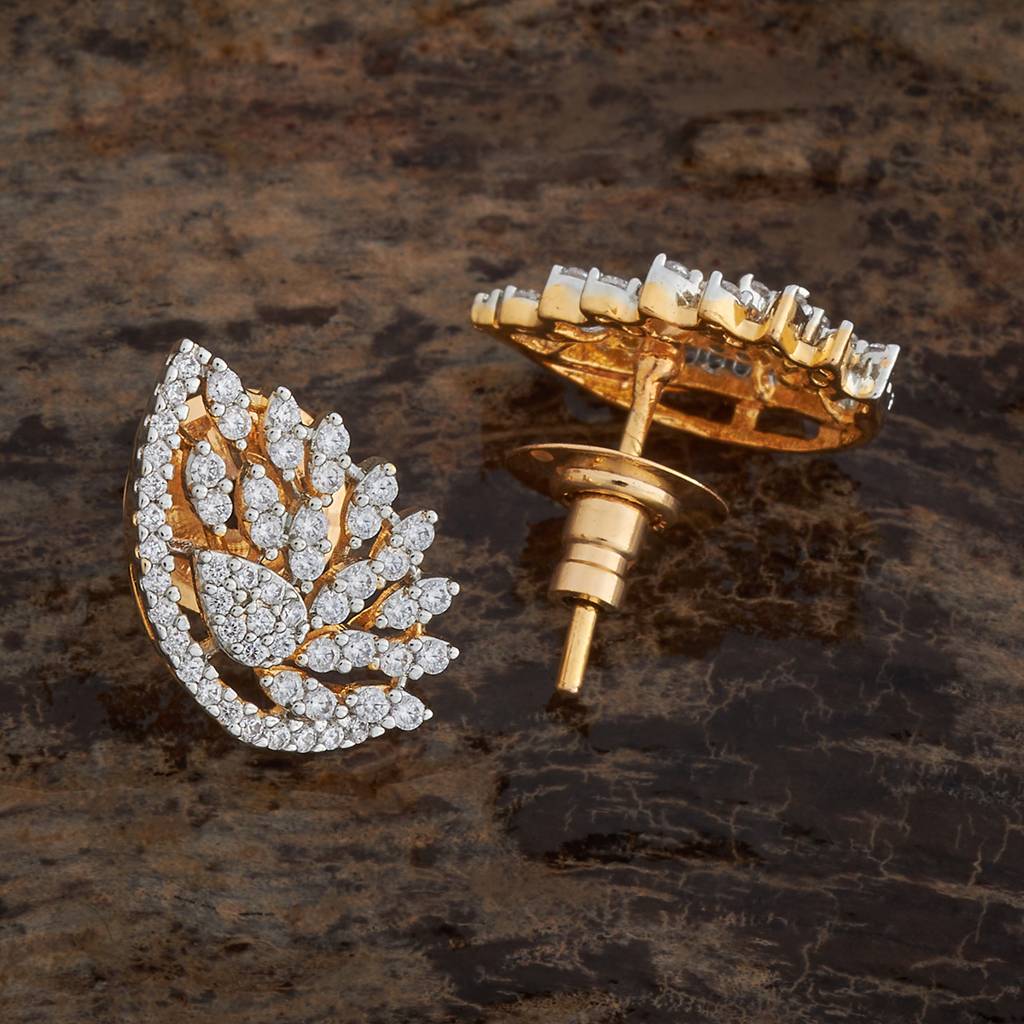 Kushal'S Fashion Jewellery White Rhodium-Plated Party Zircon Studs-430295 : 430295