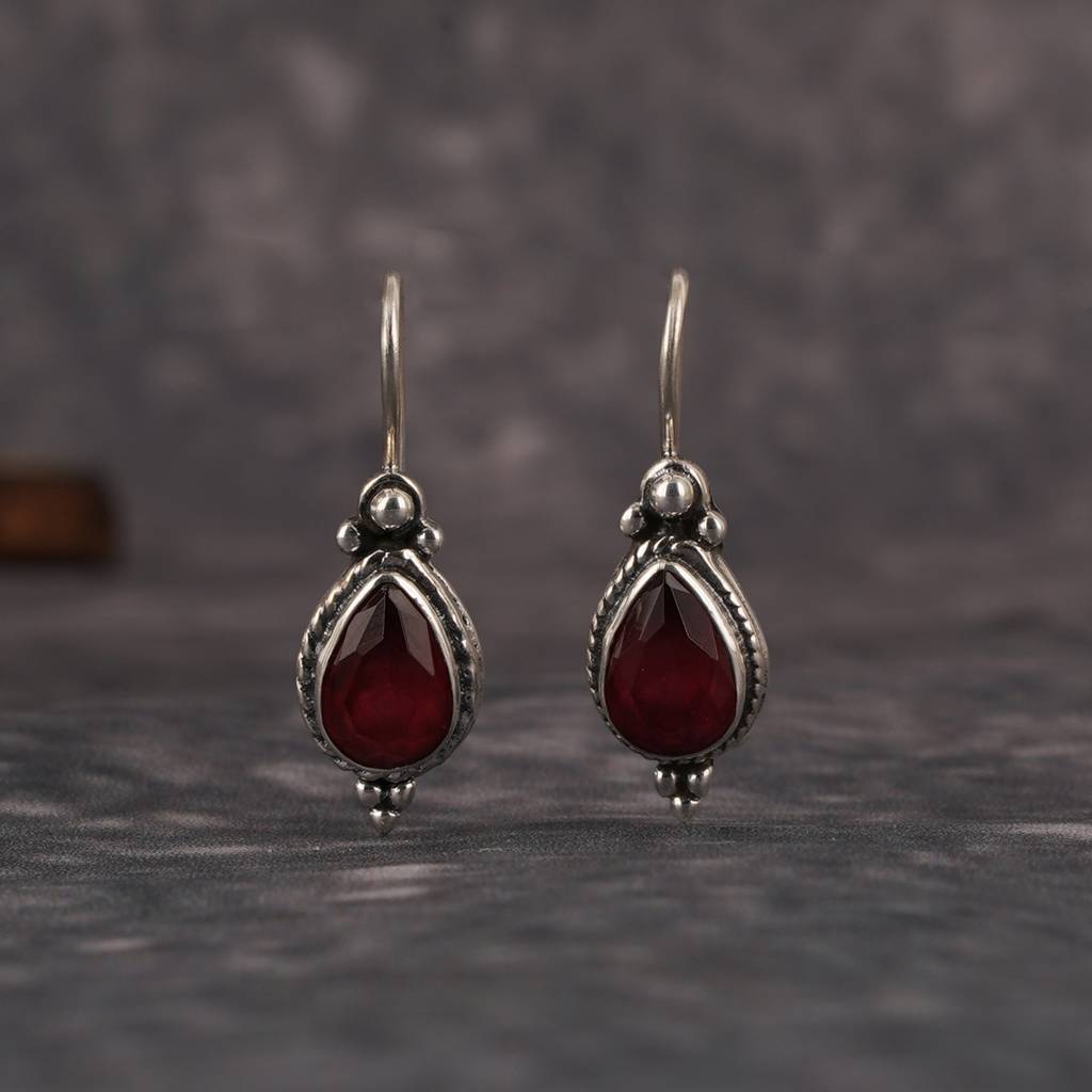 Ruby Silver Earrings : SSE698