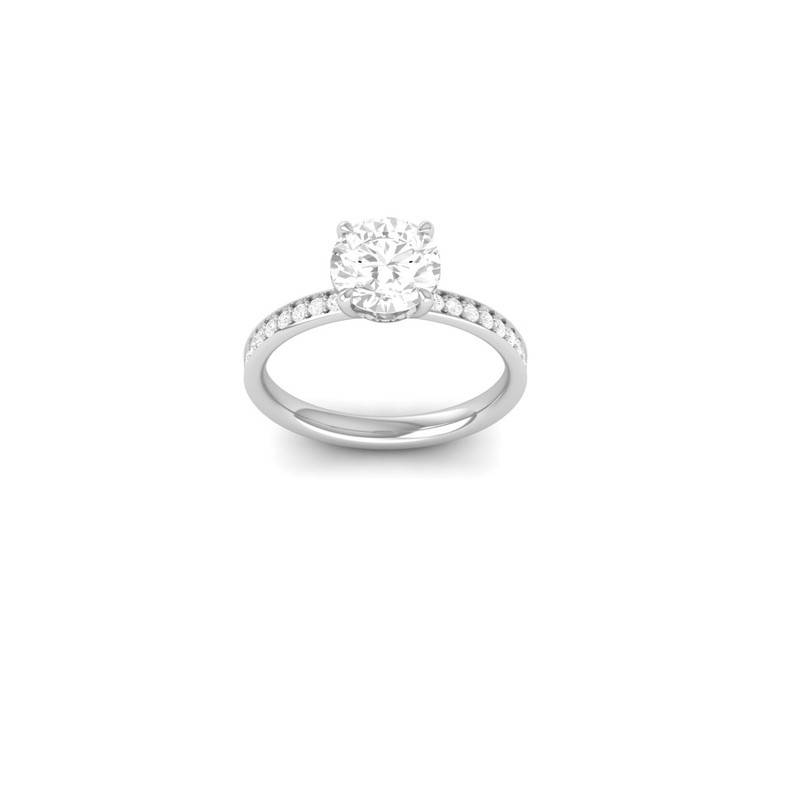 Classic Round Cut Moissanite Wedding Ring In 14K Gold Plated : TGDR-636-R-6