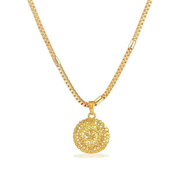 Gehena By Estele Fashion Jewelry Floral Pendant Necklace For Women: Gold Plated Timeless Floral Designer P : OSAK022-IGPENDANT