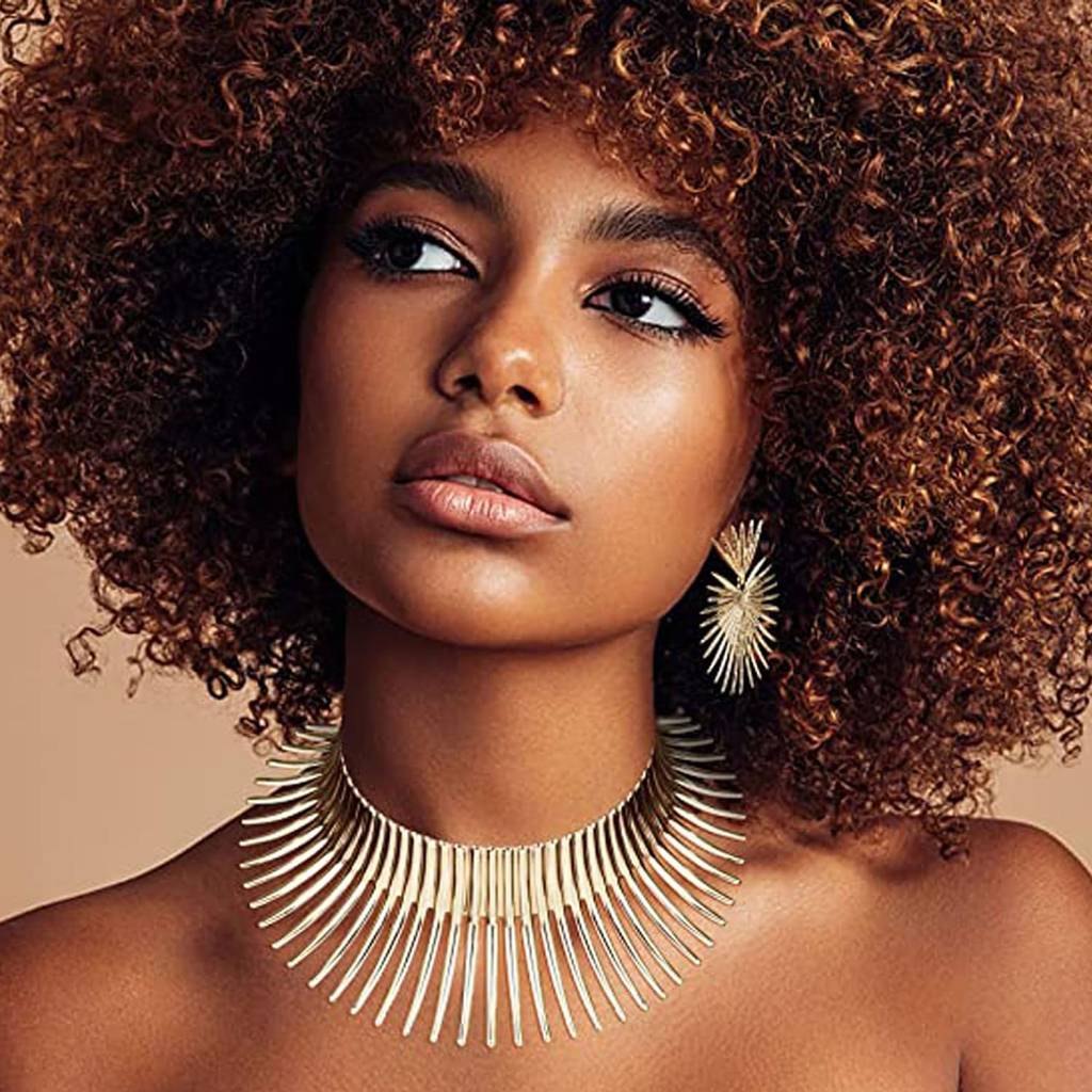 Silver Plated Classic Choker Necklace Dangle Earrings & Cuff Bracelet Statement Fashion Jewellery Set For Women : PX8PS39S