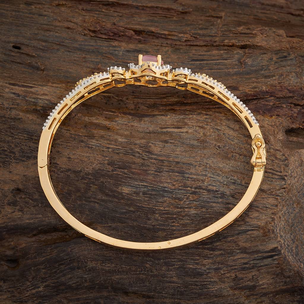 Kushal'S Fashion Jewellery Ruby Rhodium-Plated Zircon Studded Party Kada-177514 : 425610