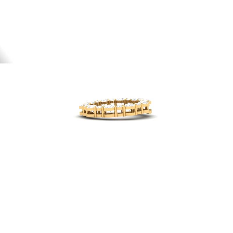 Moissanite Circle Of Life Necklace 14K Gold Plated : TGDP-284-Y