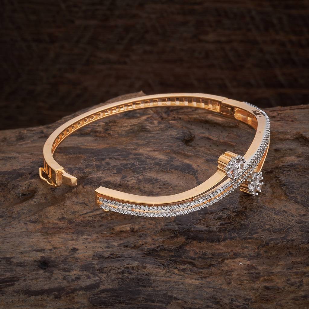 Kushal'S Fashion Jewellery White Rhodium-Plated Party Zircon Kada-178476 : 427463