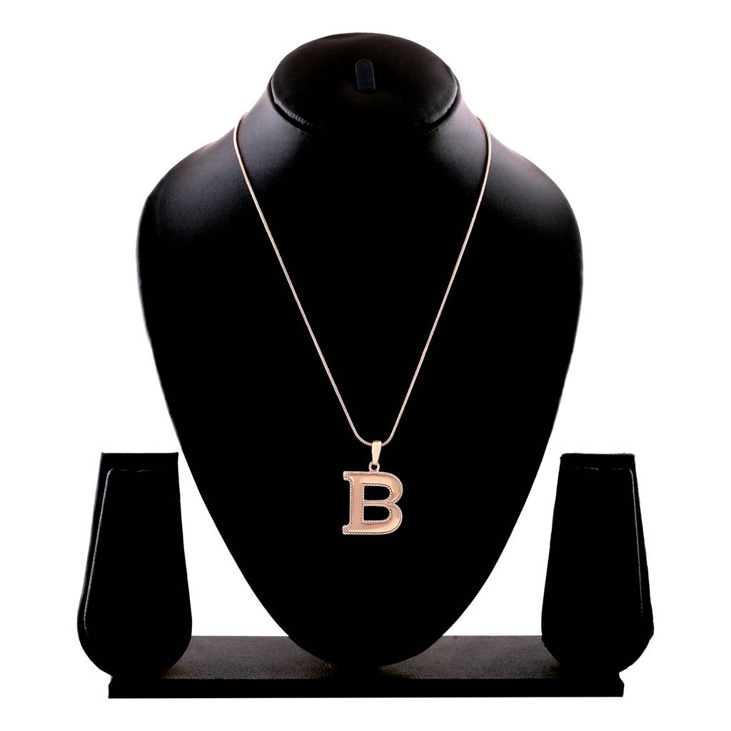 Estele Rosegold Plated "B" Letter Charm Pendant For Women / Girls : 1009-BPENDANT