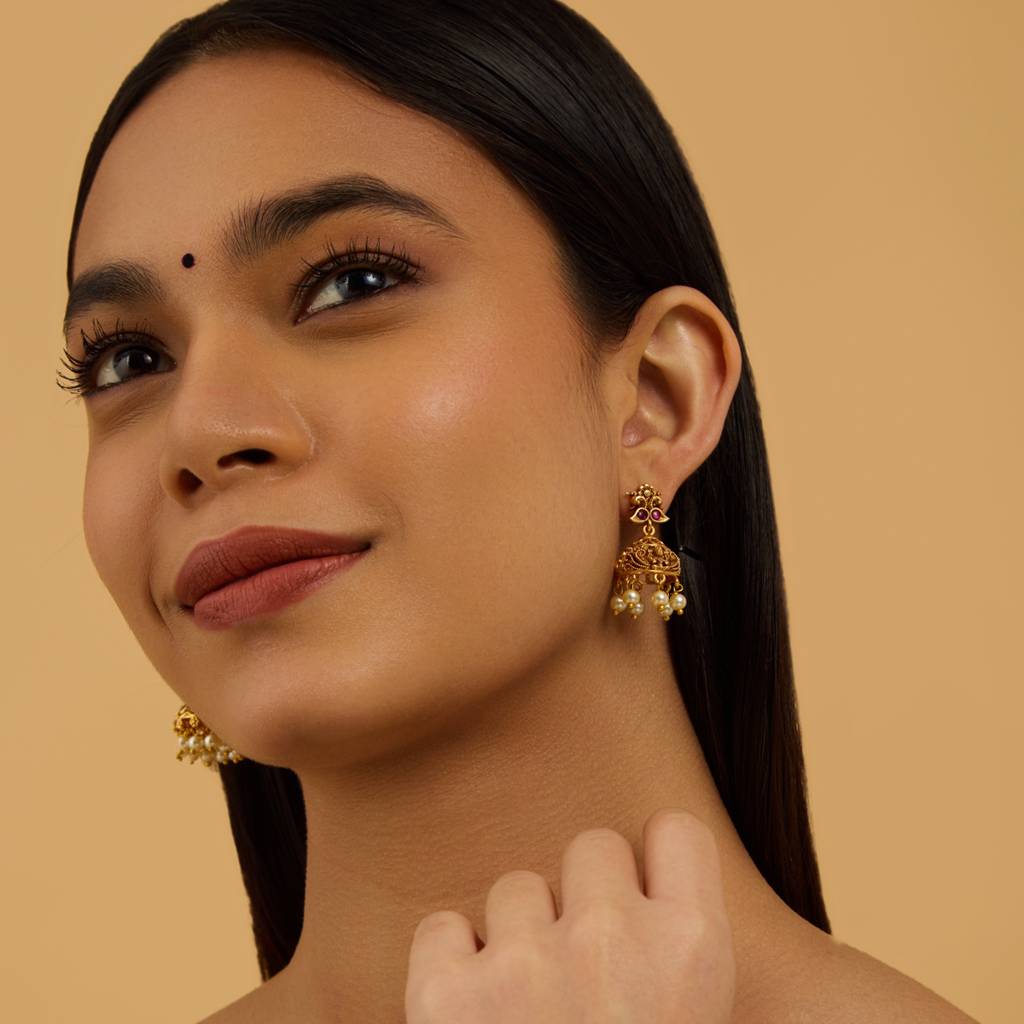 Kushal'S Fashion Jewellery Dome Shaped Jhumkas Earrings-179958 : 430238