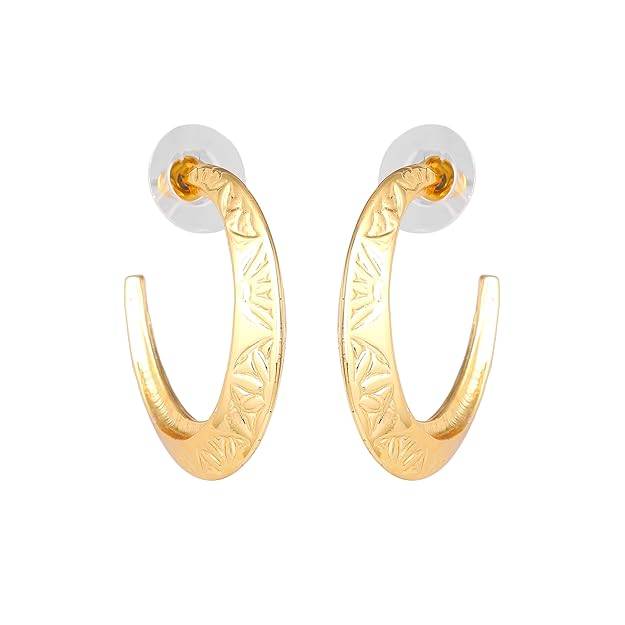 Rosegold Plated Modern And Timeless Half Moon Shape Half Hoop Earrings For Girls : 206708-2NIGER