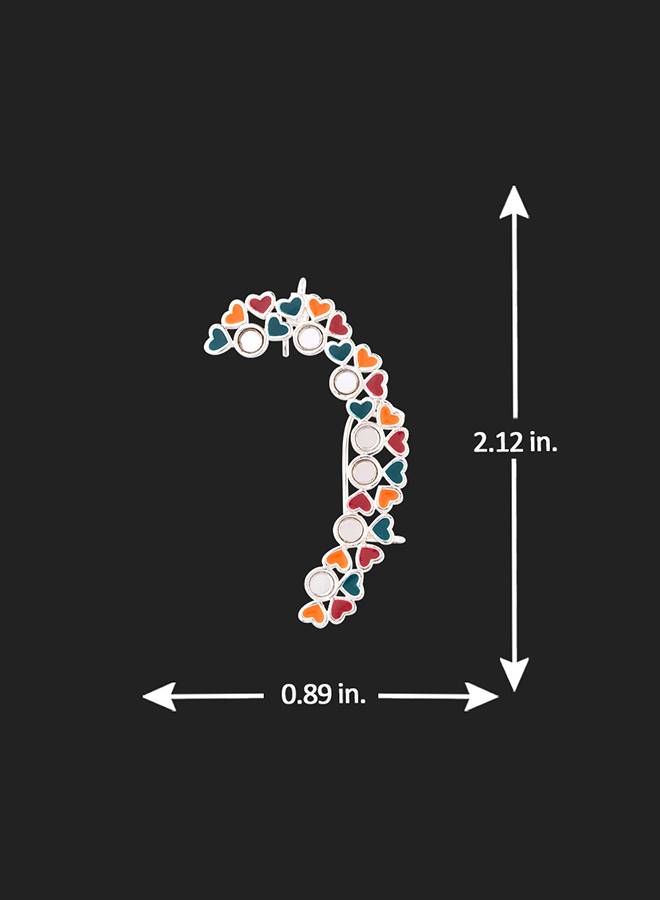 Truck Art Colourful Enamel An Mirror Work Cuff Earrings : 8905124071931