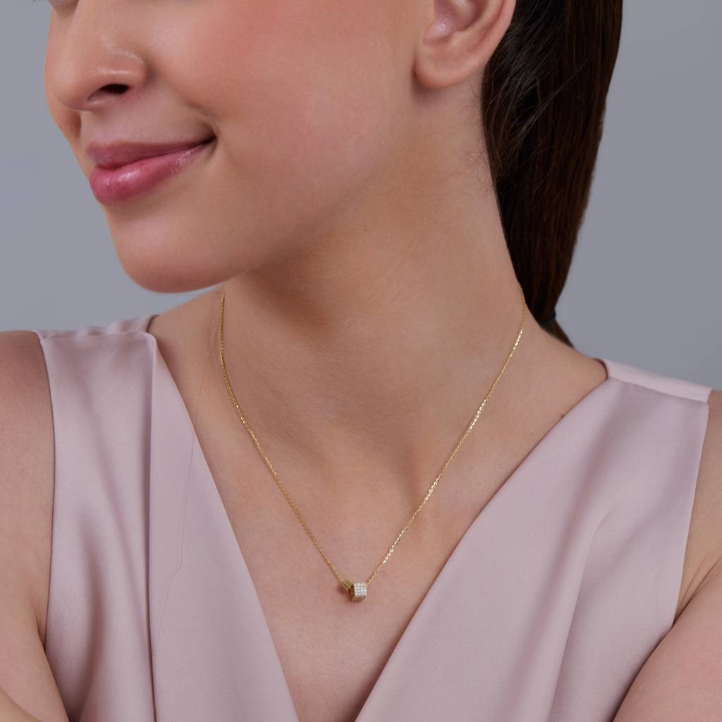Kushal'S Fashion Jewellery White Rhodium-Plated Zircon Party 92.5 Sterling Silver Pendant Chain-180853 : 432343