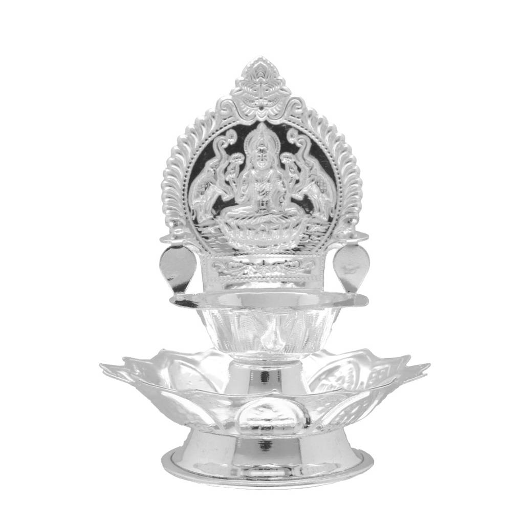 80% Purity-20 Grams Silver Lakshmi Diya : JPAUG-25-102