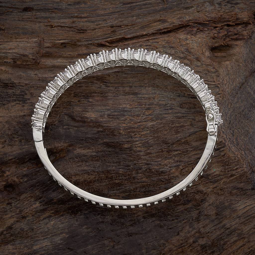 Kushal'S Fashion Jewellery Rose Gold-Plated Cubic Zirconia Studded Bangle : 410156