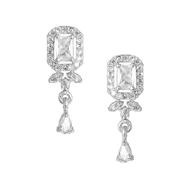 Gehena By Estele Fashion Jewelry Mangalsutra Necklace Set For Women: Rhodium Plated Graceful Mangalsutra  : OSAKMS004-IRWENKER