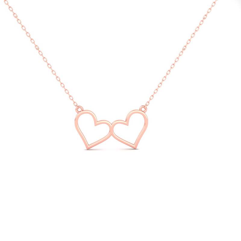 Interlocking Hearts Dainty Necklace : TGDP-288-Y