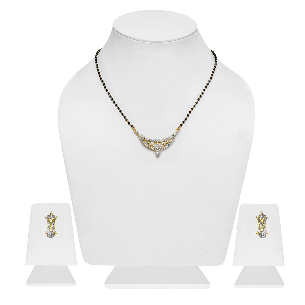 Estele Gold & Rhodium Plated Magnificent Mangalsutra Necklace Set For Women : EMS13080054NKER