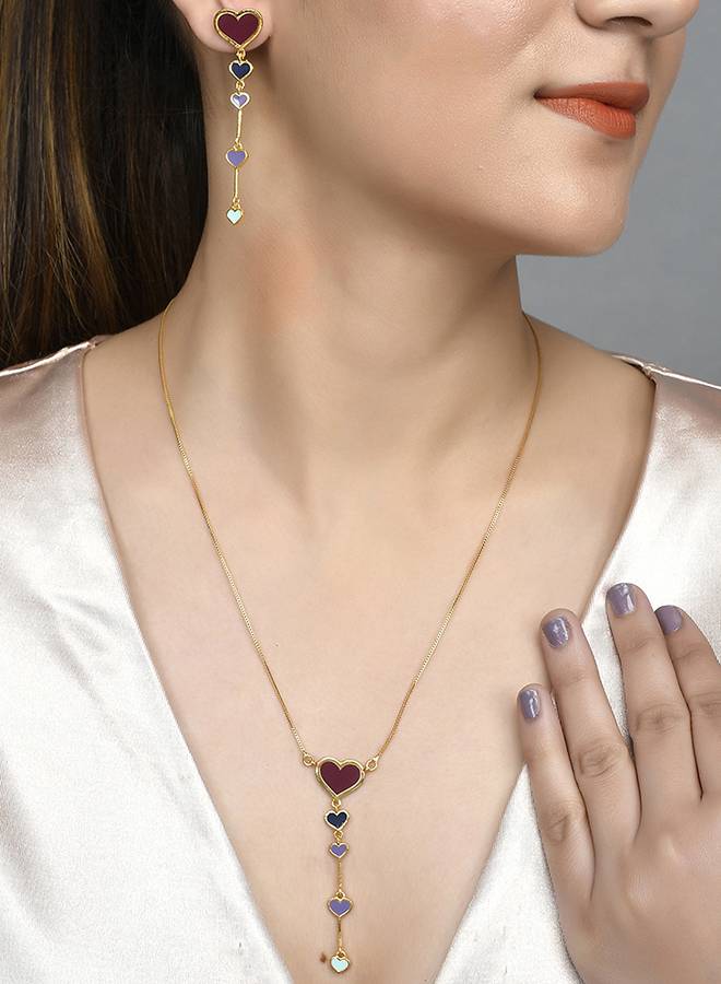 Valentine'S Day Collection Heart Drops Pendant Set : 8905124491425