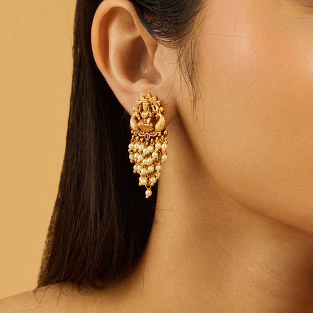 Kushal'S Fashion Jewellery Ruby Gold Plated Ethnic Antique Drops-176237 : 422415