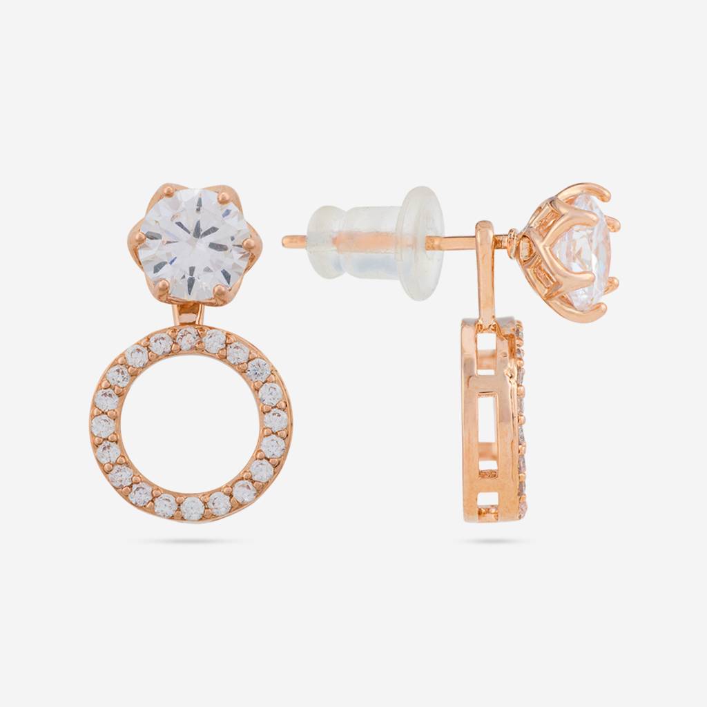 Kushal'S Fashion Jewellery White Rose-Gold Plated Party Trendy Zircon Drops-187404 : 446461