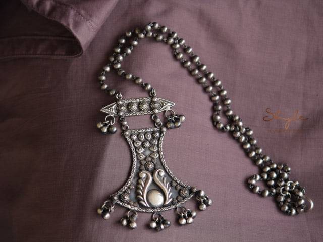 Mizoya Intricate Daana Art Tribal Inspired Necklace : SE50169-1-1-1-1-1-1-1