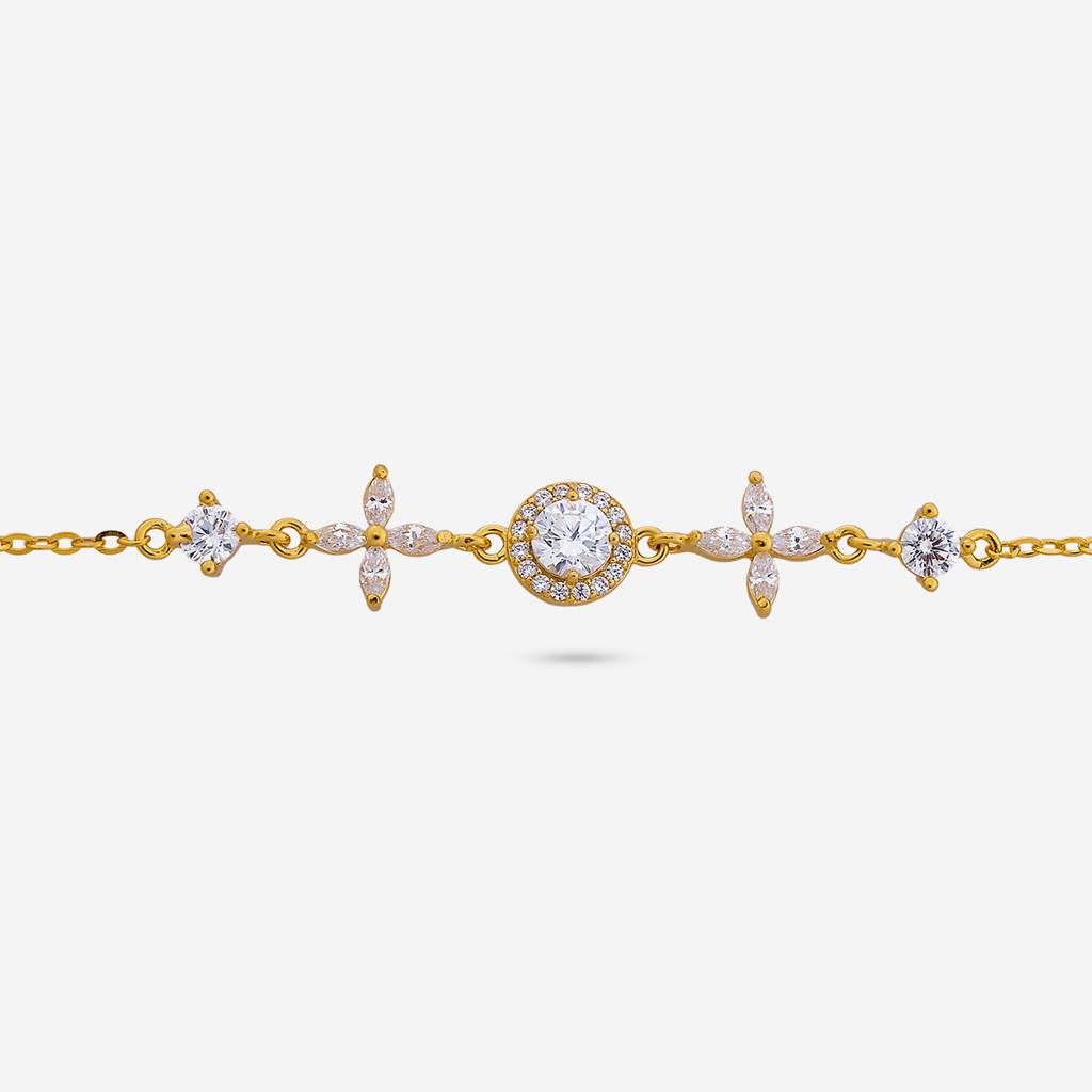 Gold-Plated Party Zircon 92.5 Sterling Silver Bracelet -458068 : 458068