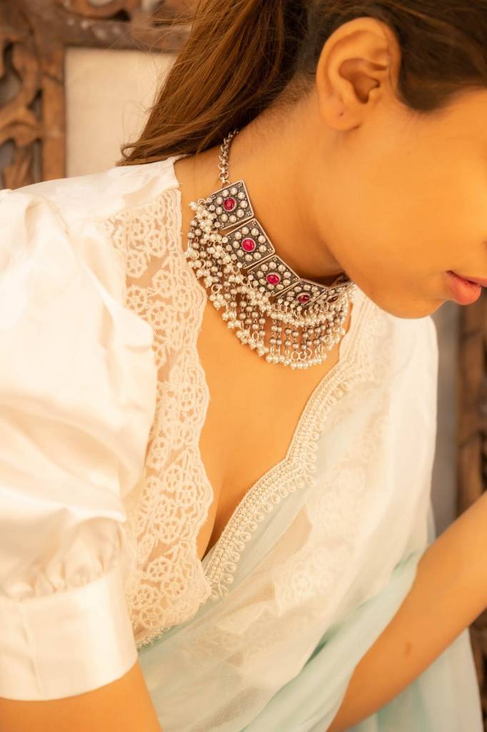 Tattva Jadau Tikdi Sequence Pearl Layered Necklace : SN508044